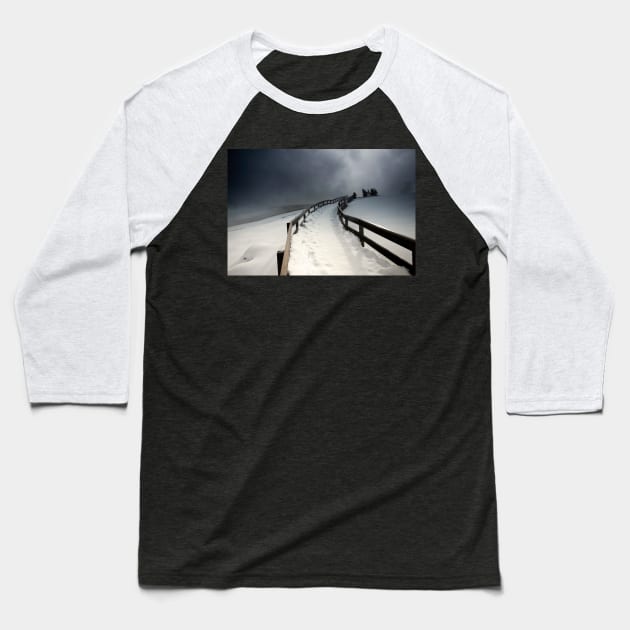 Winter in Yellowstone Baseball T-Shirt by David Lichtneker